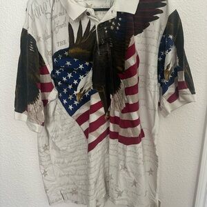 Vintage‎ Cotton Traders Sport American Polo Size XXL USA Declaration Eagle